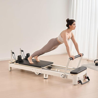 VEVOR Pilates Reformer Accessories for Home Gym, Include Reformer Box/Chair/Spine Corrector/Wall Mounted Machine/Jump Board/Foldable & Dual Resistance Springs
