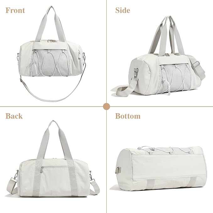 Small Gym Bag for Women, Travel Duffle Bag Carry On Weekender Bag with Shoe Compartment Overnight Gym Tote Personal Item Bag for Men