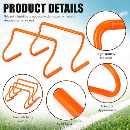 16 Pcs 12" Speed Agility Training Hurdles Large Size Detachable Agility Hurdles Hurdles Training Equipment Set for Athletes Soccer Basketball