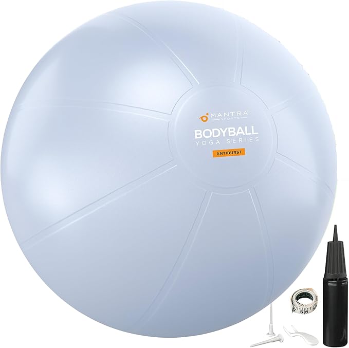 MANTRA SPORTS Exercise Ball – Yoga Ball for Pilates & Fitness - Birthing for Pregnancy, Stability, Core, Balance, Therapy for Physical Rehab, Workout for Home Gym & Office Chair, Fast Pump Included