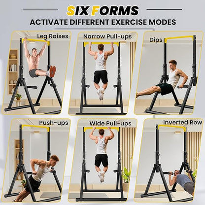DOBESTS Power Tower Pull Up Bar Free Standing, Adjustable Foldable Pull Up Station, Home Gym Strength Training Equipment 700LBS