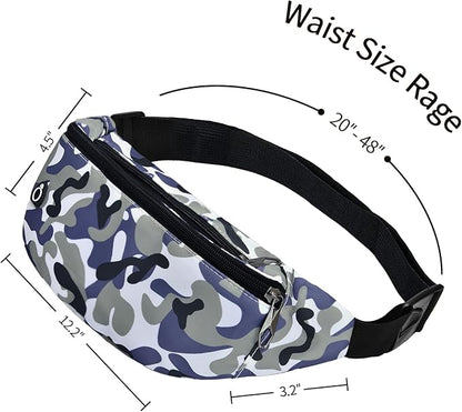 Fanny Pack for Men Women, Waterproof Sports Waist Bag Pack, Belt Bag for Travel Hiking Running