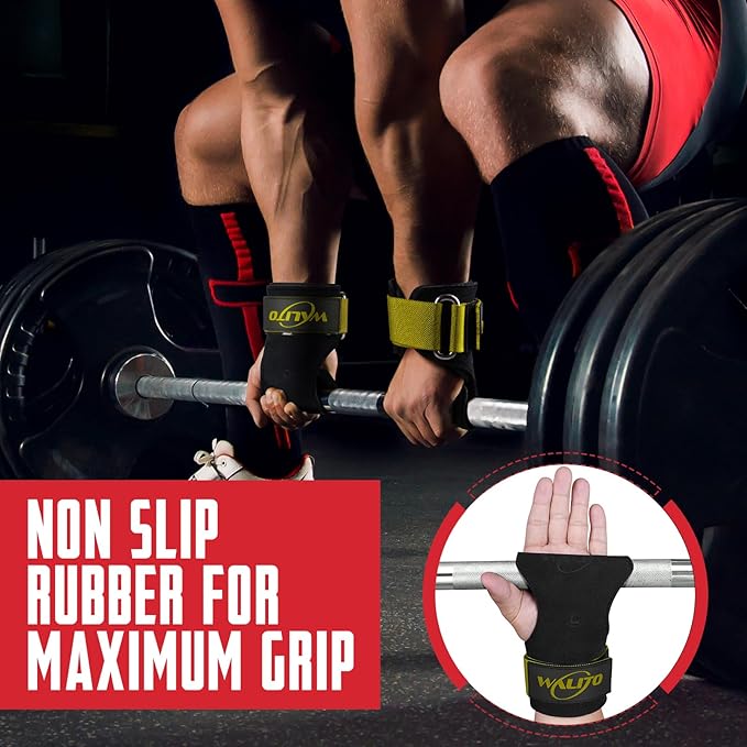 Weight Lifting Wrist Strap，Double Layer Leather Wrist Wraps with Neoprene Padding for Weightlifting & Deadlifts – Adjustable Gym Straps for Men & Women