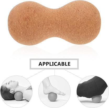 Peanut Shape Deep Tissue Massage Ball Eco-Friendly Wood Double Massage Roller for Muscle Relief and Fitness Exercise Therapy