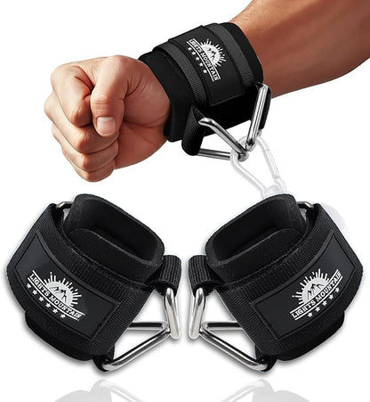 Wrist Cuffs for Cable Machines – Padded & Adjustable Straps for Lateral Raises, Tricep Pushdowns & Strength Training