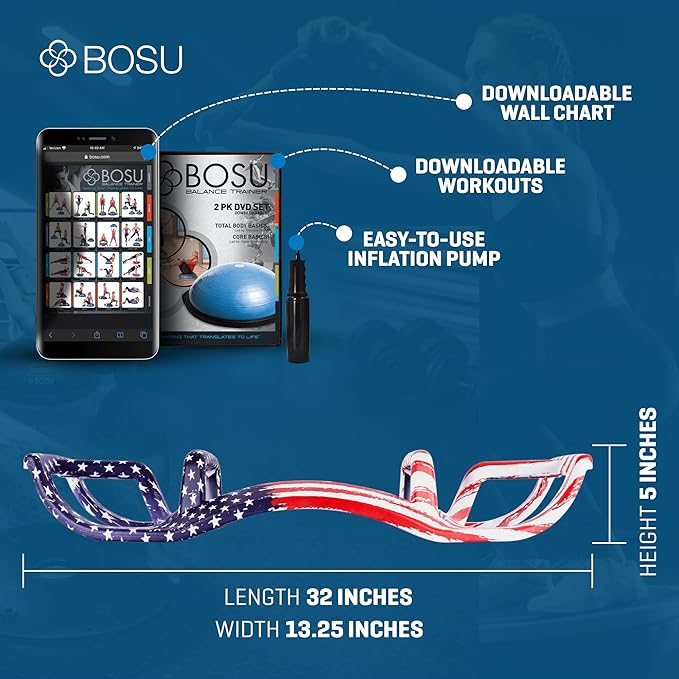 BOSU Helm Push Up Bar, Portable Pushup Exercise Equipment for Home Gym Training, Core, Abs and Upper Body Strength Workouts