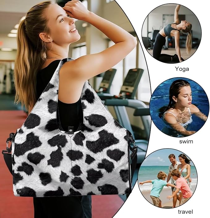 Gym Bag with Yoga Mat Holder Large Tote Bag With Multi Pockets for Women Men Dry Wet Separated Pocket Carryall Yoga Tote Bag for Pilates Travel Workout Office