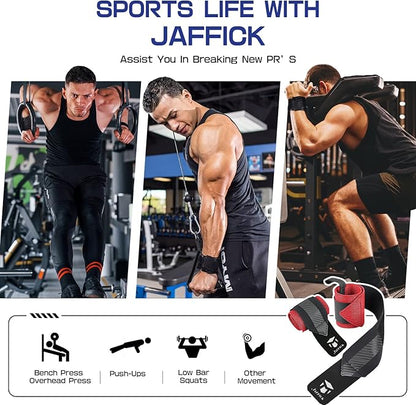 Jaffick Double-Layer Reinforced Wrist Wraps for Weightlifting - Men & Women, Thumb Loop Design for Powerlifting, Crossfit, Bodybuilding, Deadlifting - Fits Both Hands