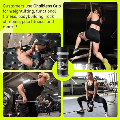 Chalkless Grip Enhancer - Premium Liquid Chalk Alternative & Less Mess Hand Chalk for Weightlifting, Powerlifting, Yoga, Gaming, Climbing, and More, Non-Toxic Long-Lasting & Reliable