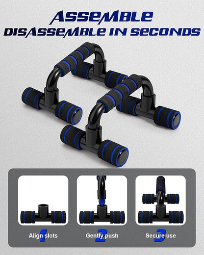 Push up Parallettes Bars Gym Exercise 1 Pair Pushup Handles with Cushioned Foam Grip and Non-Slip Sturdy Structure Push Up Bars Men