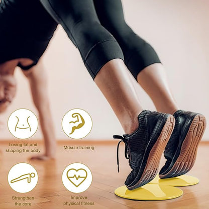 Upgrade Sport Core Sliders for Working Out - Dual Sided Glide Discs for Full Body Workout on Carpet or Hardwood Floor - Fitness & Home Exercise Equipment for Athletes