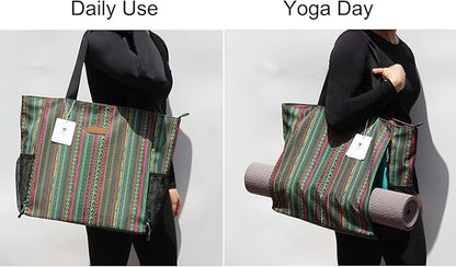 ESVAN Yoga Mat Bag Yoga Tote Carrier Shoulder Bag Carryall Tote for Office,Yoga,Pilates,Travel,Beach and Gym