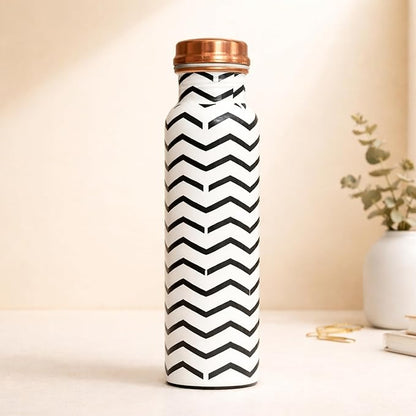 Meena Pure Copper Water Bottle for Drinking 34 oz Leak Proof Lid Bottle for Yoga Gym Office Home and Travel (Blue Vessel)