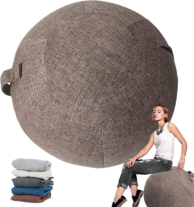 Yoga Ball Chair Cover - Pregnancy Birthing Ball Cover 55/65/75cm Stability Ball Chair for Ergonomic Seating Home, Office, Pilates, Yoga, Fitness