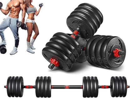 2021 High Performance Parts Adjustable Weight Dumbbell Barbell Kit with Ab Roller 88LB / 110LB Home Workout Equipment (110) black