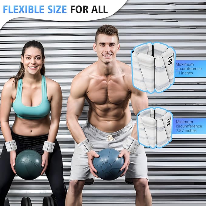 T98 Wrist & Ankle Weights for Women Men, Wearable Wrist Weights Set of 2(1Lbs Each), Adjustable Arm Leg Bracelet Weights for Strength Training, Aerobics, Barre, Suit for Home Outdoor Workout