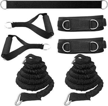 Resistance Speed Training Set, 8pcs Exercise Explosive Force Bounce Physical Equipment Double Rope Improve Agility Power Strength for Jumping Basketball Tennis Football Volleyball