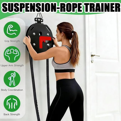 Ultimate Portable Home Gym: Endless Rope Trainer & Cable Pulley System, Adjustable Tension for Upper/Lower Body, Core, Grip Training, Perfect for Small Spaces & Travel