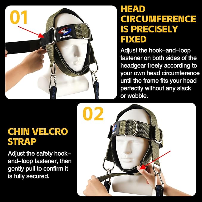Fitness Neck Head Harness Trainer, Adjustable Chin Strap and Head Harness Strength, Neoprene Neck Exerciser for Weight Lifting, Home and Gym Use