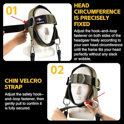 Fitness Neck Head Harness Trainer, Adjustable Chin Strap and Head Harness Strength, Neoprene Neck Exerciser for Weight Lifting, Home and Gym Use