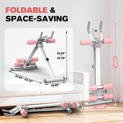 DERACY Ab Workout Machine Adjustable Ab Trainer Abdominal Trainer for Home Gym Foldable Ab Crunch Machine for Core 440 LBS