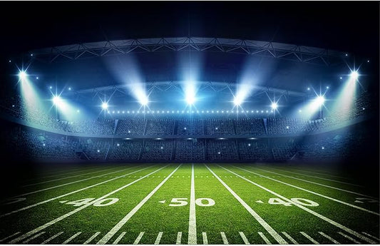 Soccer Stadium Backdrop Stadium Soccer Field Competition Fans Night Spotlight Photography Background Football Match Wall Backdrop for Adults Man Boy Birthday Party Photo Shoot Props Decor 20x10ft