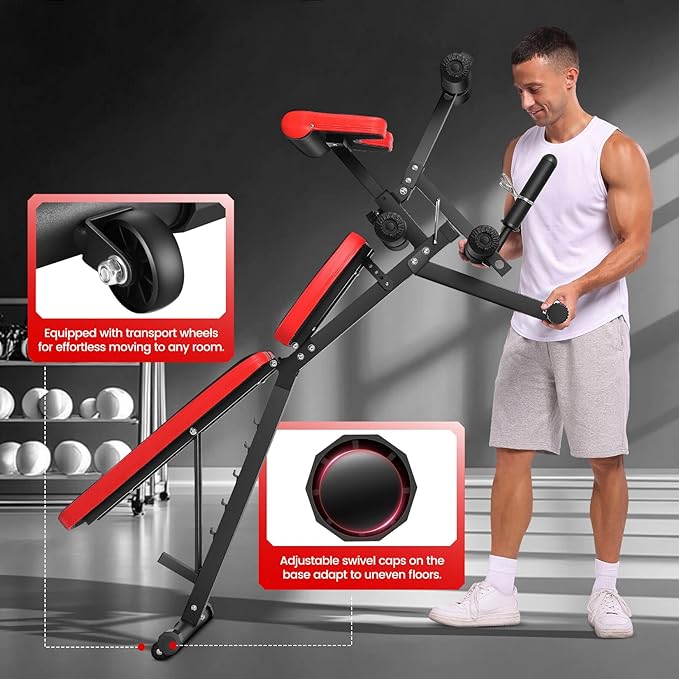 OPPSDECOR Smith Machine Power Rack for Home Gym - All-in-One Power Cage Squat Rack with LAT Pulldown, Cable Machine & Barbell Bar - Multi-Functional Strength Training Equipment