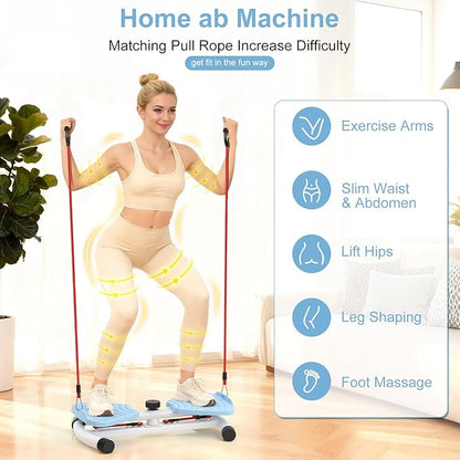 Waist Twister Machine Exercise, Ab Machine Adjustable Waist Twisting Fitness Tool，Noiseless Ab Twister Board for Women Men，Anti-Slip Home Gym Workout Equipment 300 lbs Weight Capacity