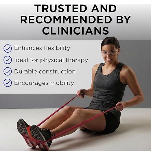 THERABAND Professional Latex Resistance Bands, Individual 6 Ft Elastic Band for Upper & Lower Body Exercise, Physical Therapy, Pilates, At-Home Workouts, 6 Foot Band, Red, Medium, Level 3