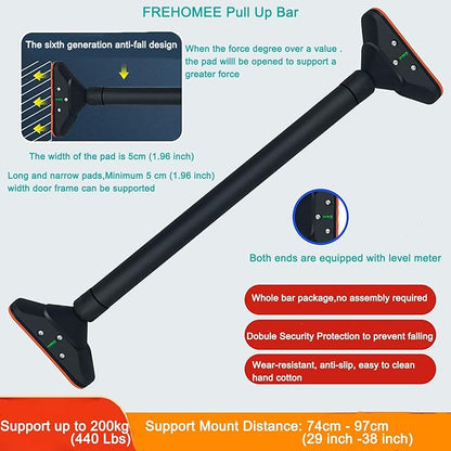 Pull Up Bar for Doorway,Chin Up Bar for Body Workout,Narrow Pads,Home Gym Exercise Fitness with Level Meter and Adjustable Width
