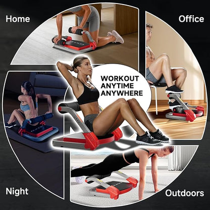 Ab Trainer/Crunch Machine, Ab Workout Equipment, 4 Adjustable Resistance, Ab Machine for Stomach Workout, 350 LBS Weight Capacity, Automatic Rebound, Ab Core Machine,Fitness Equipment for Home