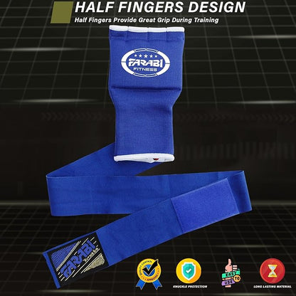 Farabi Quick Wraps Gloves Gel Paded Hand Wraps Adult MMA Boxing Muaythai Bandages Hand Protector 80cm Meter Wrist Support Strap Pair