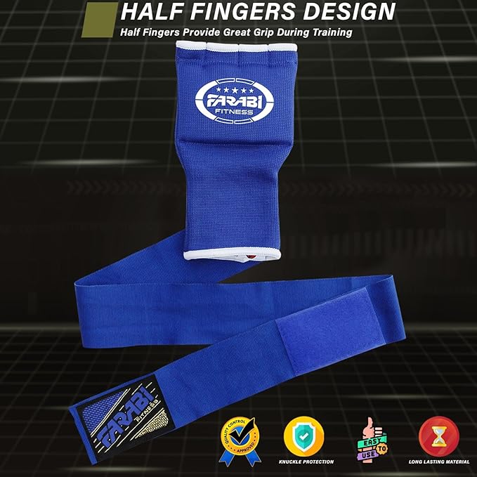 Farabi Quick Wraps Gloves Gel Paded Hand Wraps Adult MMA Boxing Muaythai Bandages Hand Protector 80cm Meter Wrist Support Strap Pair