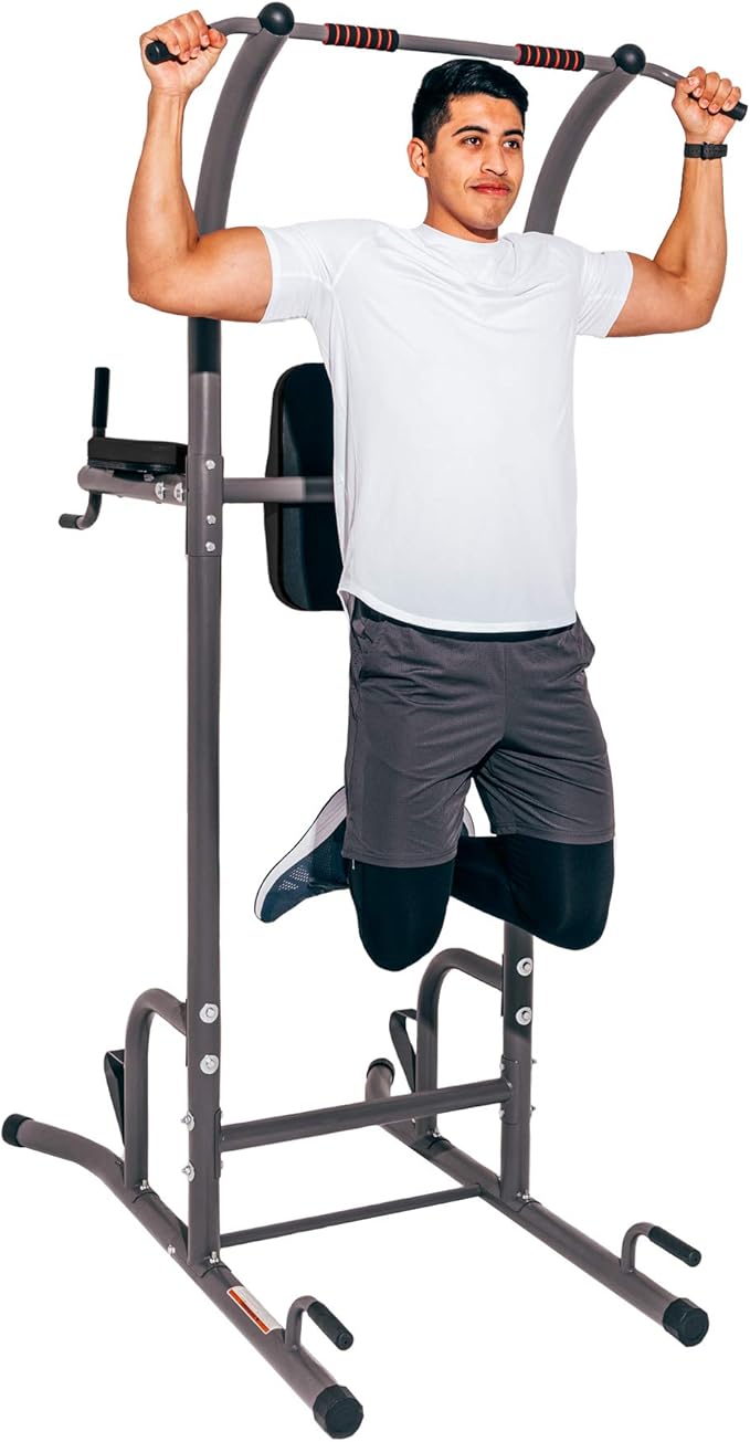 Retrospec Power Tower for Functional Fitness Home Gym Strength Trainer; Pads
