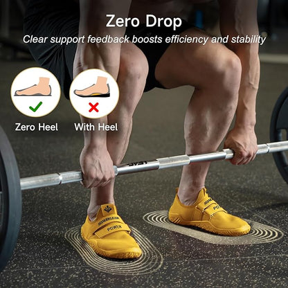 MANUEKLEAR Deadlift Shoes - Weight Lifting Shoes for Men Women - Weightlifting Squat Shoes Fitness Cross-Trainer Barefoot Gym Training Sneakers