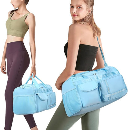 MAXTOP Gym Bag for Women Men Travel Duffle Bag Large Capacity Carry On Weekender Overnight Bag With Shoe Compartment Gym Tote Dry Wet Separation Duffel Bag for Travel