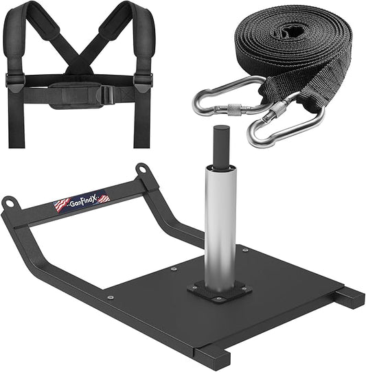 GanFindX Weight Sled, Workout Sled, Fitness Strength Training Sled for Athletic Exercise and Speed Improvement, Suitable for 1" and 2" Weight Plates