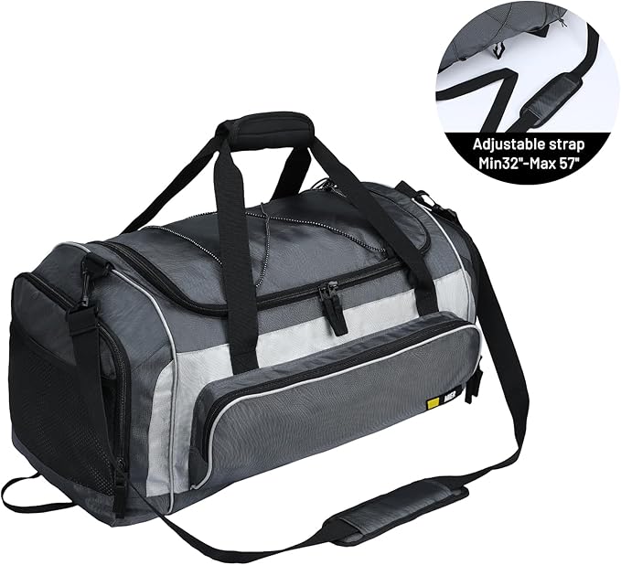 MIER Large Gym Bag for Men Sports Duffle Bag with Shoe Compartment 60L Lightweight Duffel Bags for Workout Fitness Travel, Blue