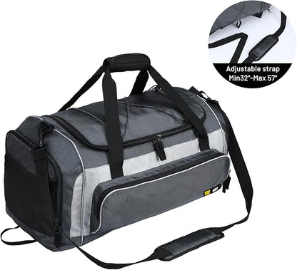 MIER Large Gym Bag for Men Sports Duffle Bag with Shoe Compartment 60L Lightweight Duffel Bags for Workout Fitness Travel, Blue