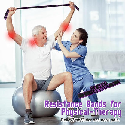 Resistance Bands with Handles, Elastic Stretching Strap for Physical Therapy, Yoga Strap for Stretching Equipment, Shoulder Leg Stretchers Bands for Exercise, Shaping, Flexibility