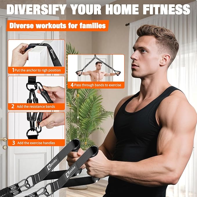 Pull Up Assistance Bands,Up to 300 lbs Assistance,Adjustable Heavy Duty 4 Pull Up Bands with Handle and Door Anchor for Home Gym Fitness Exercise Strength Training Workout Equipment