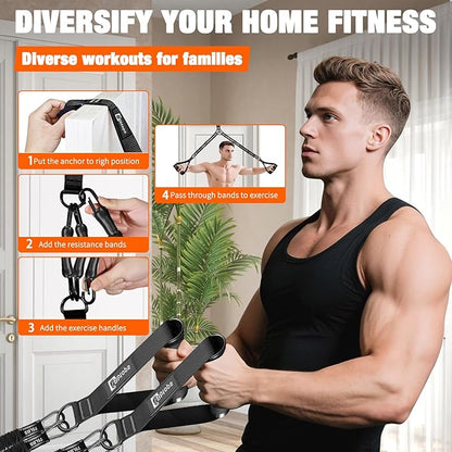 Pull Up Assistance Bands,Up to 300 lbs Assistance,Adjustable Heavy Duty 4 Pull Up Bands with Handle and Door Anchor for Home Gym Fitness Exercise Strength Training Workout Equipment