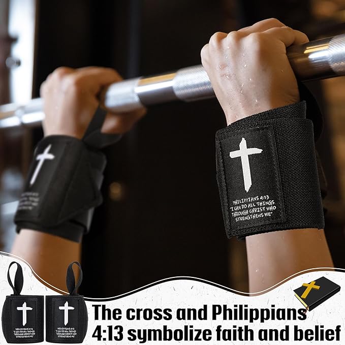 Cross Faith 25" Wrist Wraps for Weightlifting, Wrist Straps for Men and Women, Straps Support with Heavy Duty Thumb Loop Wrap for Powerlifting, Strength Training, Bodybuilding