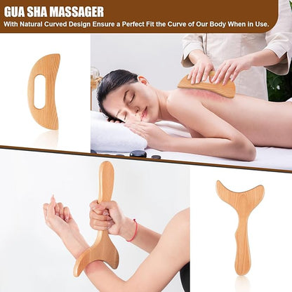 Wood Therapy Massage Tool 6 in 1,Lymphatic Drainage Massager Maderoterapia Kit Professional Body Cellulite Massager for Body Sculpting,Contouring,Relief Muscle,Anti-Cellulite