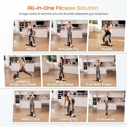 Home Gym Cube Smart Fitness Equipment, All in One Foldable Portable Cable Weight Machine Workout Equipment, Full Body Strength Training Exercise Box 160 LBS Resistance Adjustable Tonal Gym