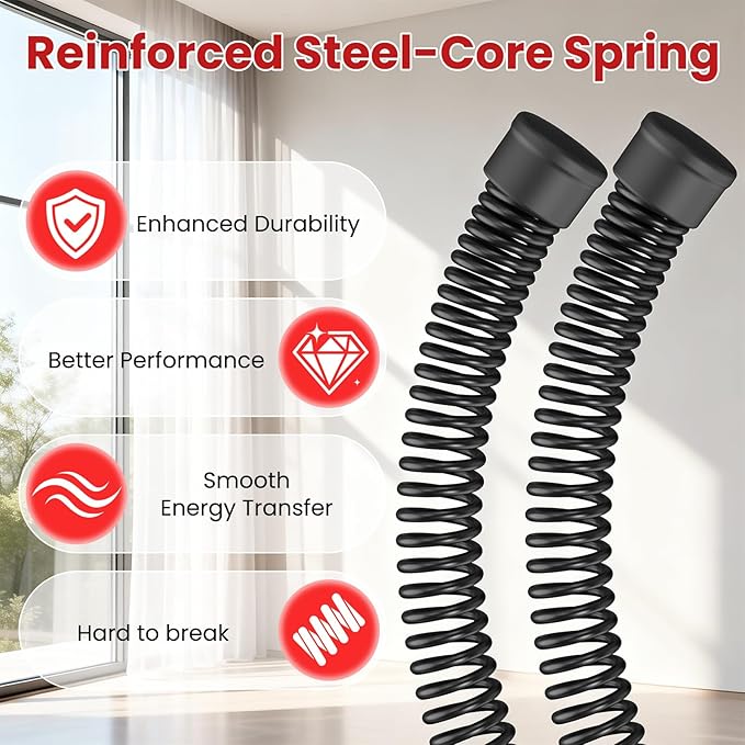 DERACY 2-in-1 Cordless Battle Ropes, Ropeless Battle Ropes for Home Gym, Portable Battle Rope, Home Workout Equipment for Men Women (Black)