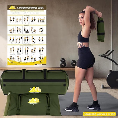 Sandbags for Working Out (Unfilled) - Enhance Your Fitness with Our Workout Sandbag, Versatile & Durable Sand Bags for Weight Training 15-75 lbs - Sandbags for Fitness Guide Included