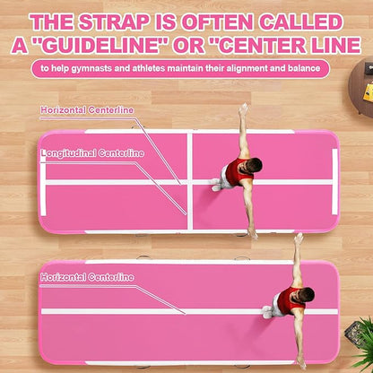 FBSPORT Inflatable Air Gymnastics Mat Training Mats 4/8 inches Thickness Gymnastics Tracks for Home Use/Training/Cheerleading/Yoga/Water with Pump