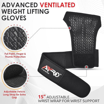 AYRO Workout Gloves for Men & Women – Gym Gloves for Men, Weight Lifting Gloves, with Wrist Support, Breathable Palm Padding, Non-Slip Grip – Ideal for Gym, Fitness, Cross Training, Cycling Gloves