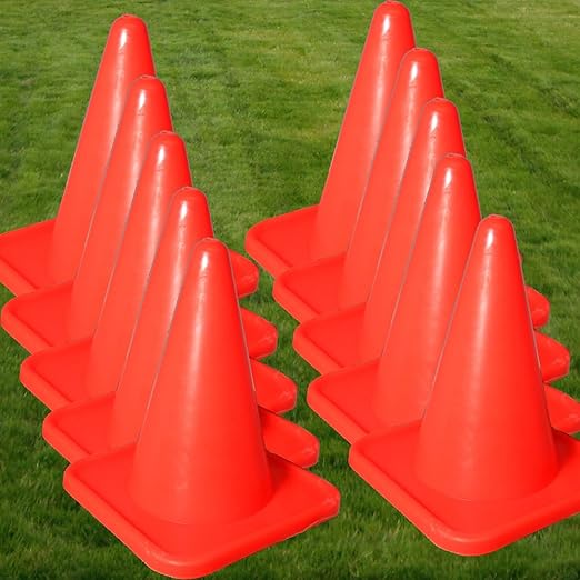 BlueDot Trading 4” Orange Traffic Cones Mini Plastic Sports Cones for Agility Training, RC Racing, Outdoor Activities, Party Games, 40 Pieces